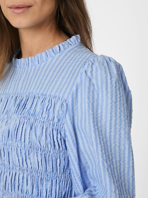 Neo noir - Possa twist stripe blouse - 145 Light blue