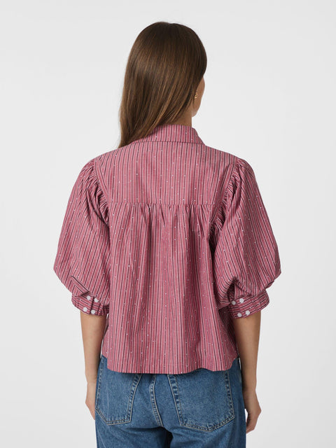 Neo noir - Etta soft stripe - 393 Dark rose