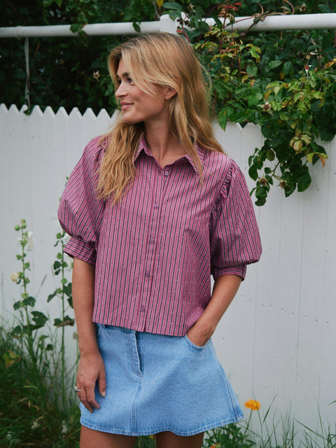 Neo noir - Etta soft stripe - 393 Dark rose