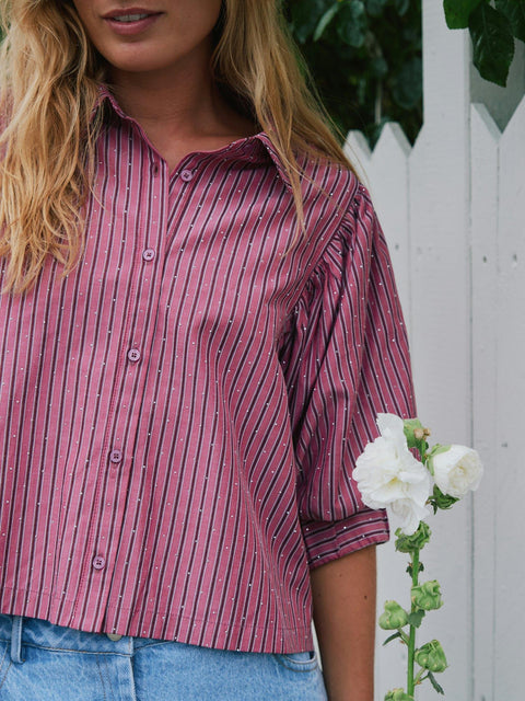 Neo noir - Etta soft stripe - 393 Dark rose