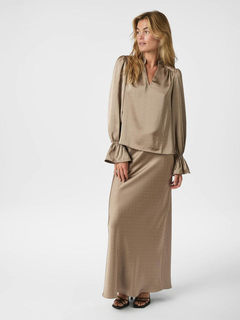 Neo noir - 166578 Amara heavy sateen - 811 Dark taupe