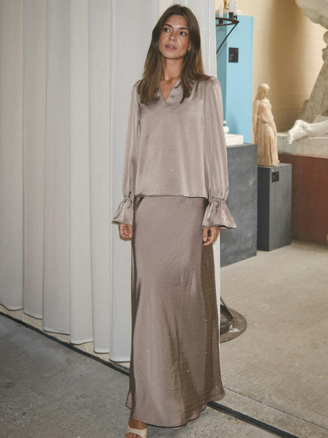 Neo noir - 166578 Amara heavy sateen - 811 Dark taupe