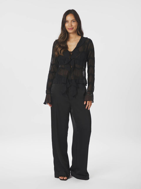 Neo noir - 167037 Emmett heavy sateen - 100 Black