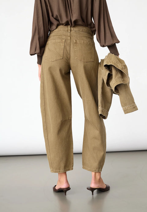 Sisterspoint - Fiora-barrel2 - D.Olive Wash / jeans