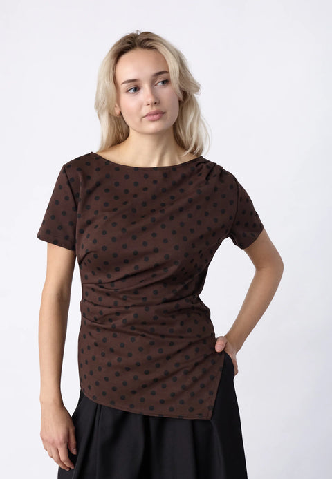 Sisterspoint - 20363 Veda-top1 - Brown/Black dot / top