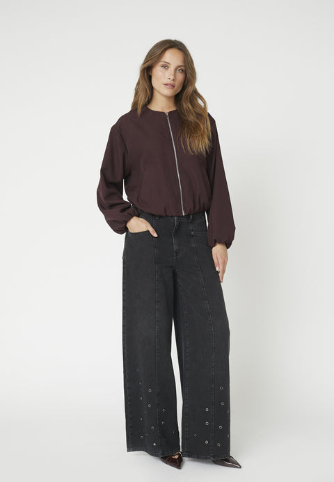 Co couture - LunaCC Balloon zip jacket - Wine red