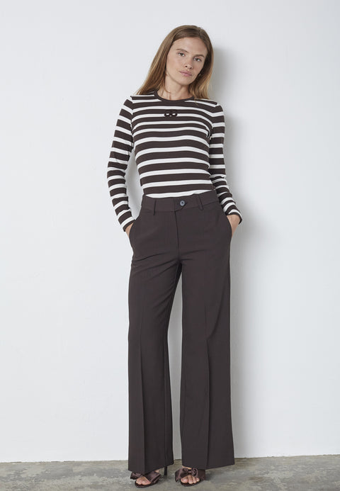 Co couture - VolaCC long wide pant - Dark brown