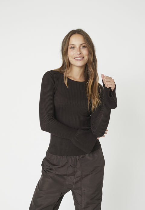 Co couture - BalinCC wide cuff knit - 145 Dark brown