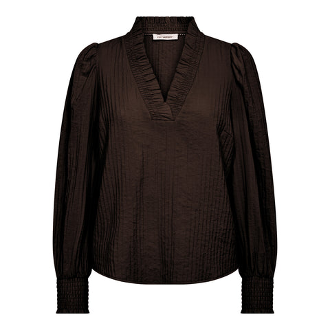 Co couture - ShinaCC V-blouse - Dark brown