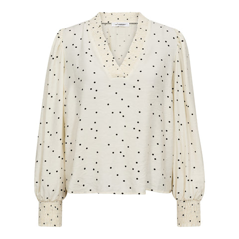 Co couture - 45062 Diem CC Dot blouse- 1196 Offwhite/black