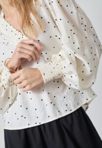 Co couture - 45062 Diem CC Dot blouse- 1196 Offwhite/black