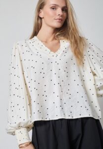Co couture - 45062 Diem CC Dot blouse- 1196 Offwhite/black