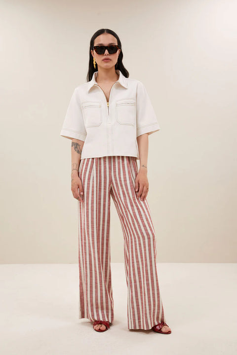 By Bar - Philipe twill top - 041 Cloud white / top