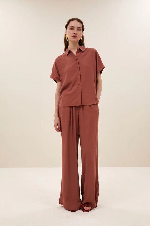 By Bar - Barley viscose blouse - 1712 Rustic sienna / blouse