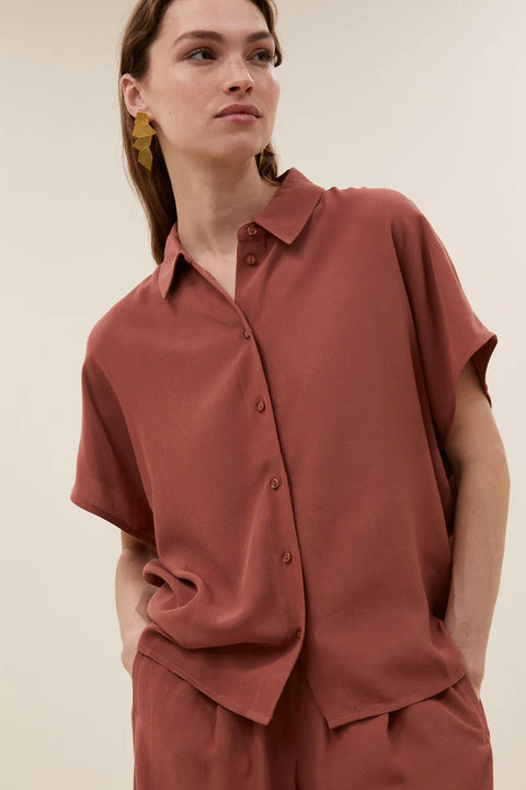 By Bar - Barley viscose blouse - 1712 Rustic sienna / blouse