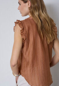 Co couture - 45120 ReggieCC frill - 35 Suntan / top