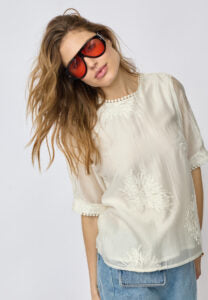 Co couture - 45124 NeaCC SS O-blouse - 4000 White / top