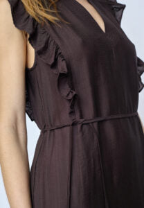 Co couture - 46096 HeraCC frill - 145 Dark brown / jurk