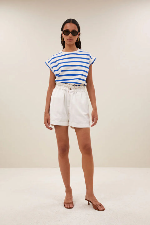 By Bar - Leon twill short - 041 Cloud white / short