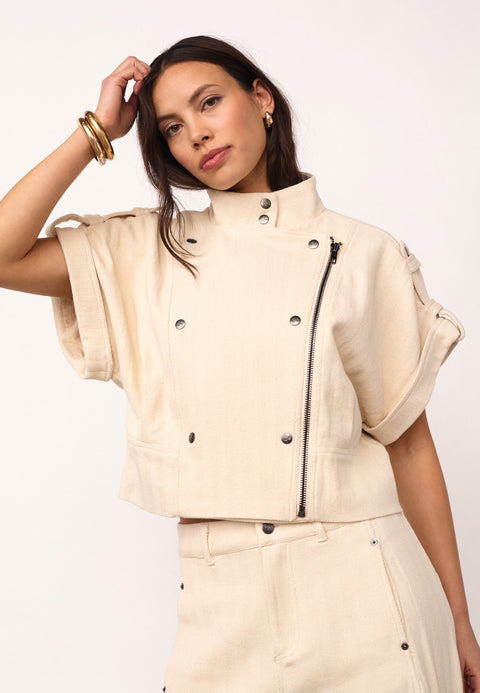 Co couture - 500116 CalinCC Vest - 10003 Creme