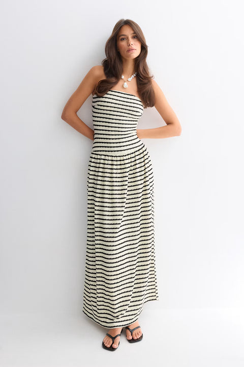 Gina Tricot - Dropped bandeau dress - Stripe / jurk