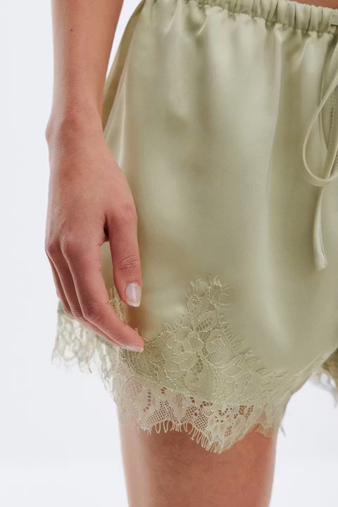 Gina Tricot - Satin Lace - Green Glow / short