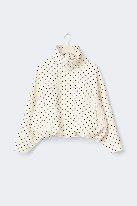 Gina Tricot - High Neck Dot Jacket - Creme/Dot