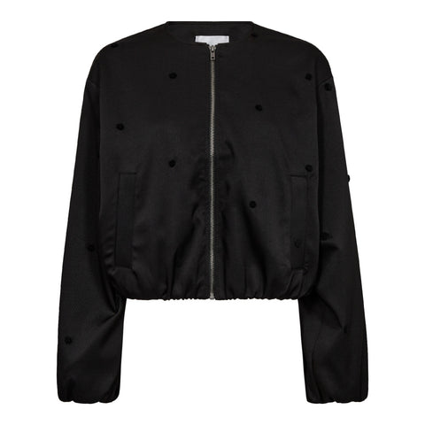 Co couture - CloverCC dot balloon jacket - Black