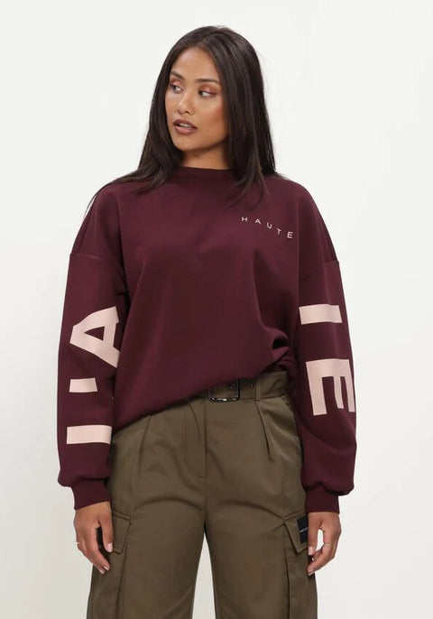 HAUTE L'AMITI? - HL10413 Maxi split - Wine / sweater
