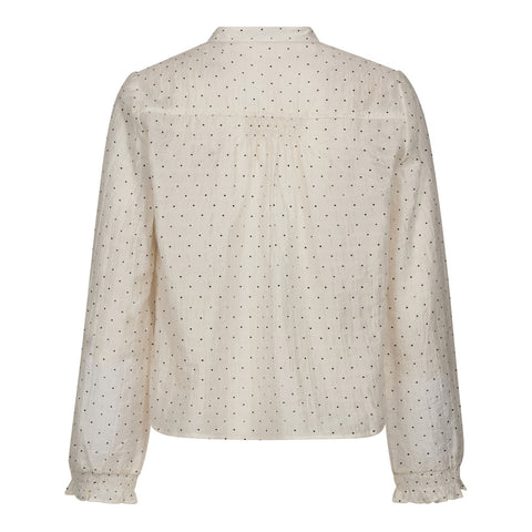 Co couture - DallyCC dot v-shirt 45007 blouse - 11 Offwhite