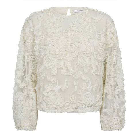 Co couture - TessyCC Flower blouse - 11 Off-white