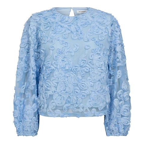 Co couture - TessyCC Flower blouse - 23 Pale blue