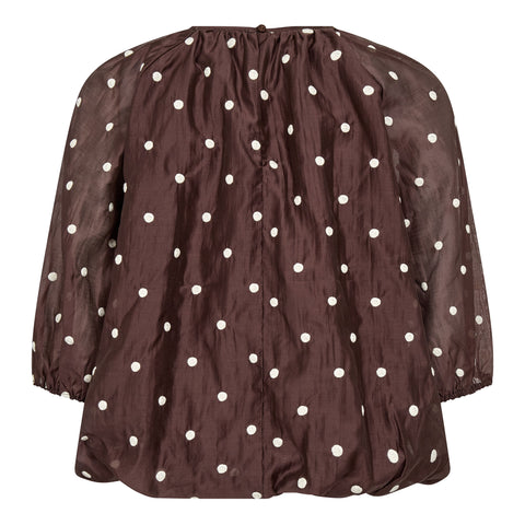 Co couture - 500042 DitaCC Dot Balloon - 20003 Dark brown / blouse