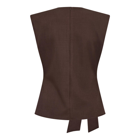 Co couture - 500314 LunaCC Pleat top - 20003 Dark brown