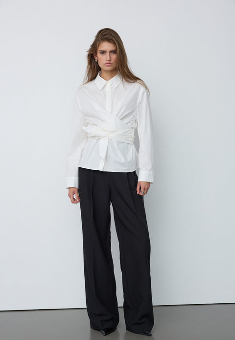 Co couture - 500611 HalenCC Tie shirt - 10001 White