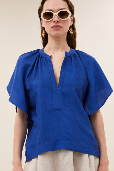 By Bar - Vina gloss blouse - 608 Kingsblue