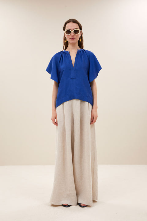 By Bar - Vina gloss blouse - 608 Kingsblue