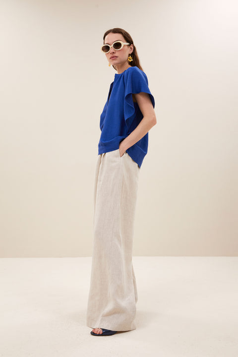 By Bar - Vina gloss blouse - 608 Kingsblue
