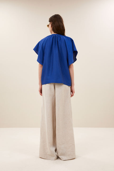 By Bar - Vina gloss blouse - 608 Kingsblue