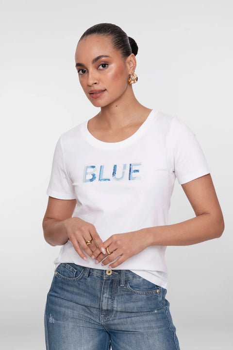 Geisha - 62136-41 - 10 off-white/blu / shirt