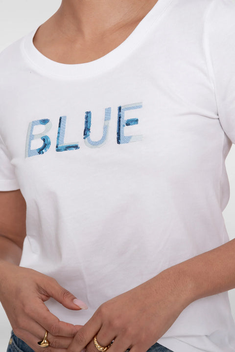 Geisha - 62136-41 - 10 off-white/blu / shirt