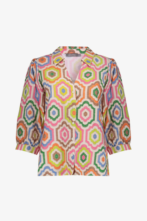 Geisha - 63280-20 - 718 ecru/tabacco /  blouse