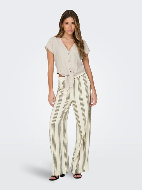 Only - 15322270 ONLSIESTA S/S KNOT LI - Moonbeam / top