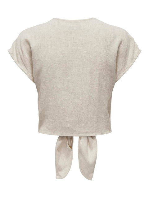 Only - 15322270 ONLSIESTA S/S KNOT LI - Moonbeam / top