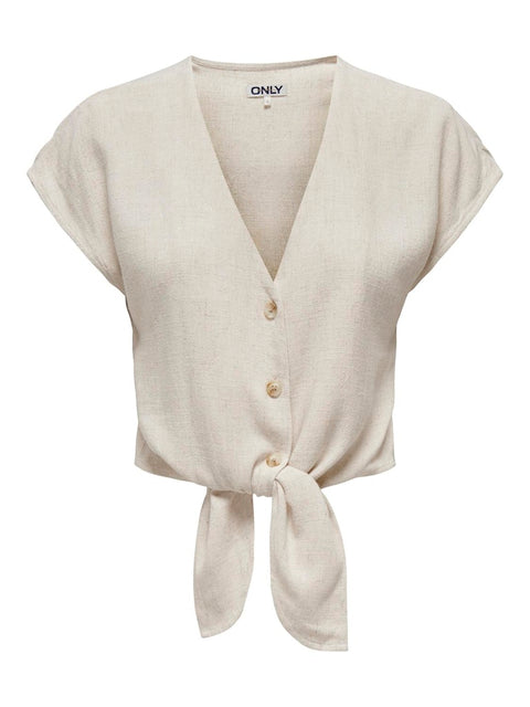 Only - 15322270 ONLSIESTA S/S KNOT LI - Moonbeam / top