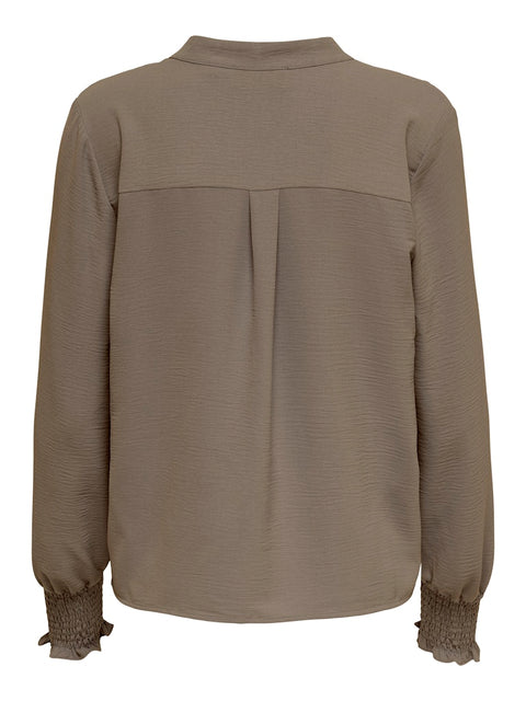 Only NOOS - 15284309 ONLMETTE V-NECK LS SM - Brown Lentil / blousje