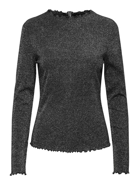 Only NOOS - 15331094 ONLEMMA LIFE LS GLITT - Black/Black glit / top