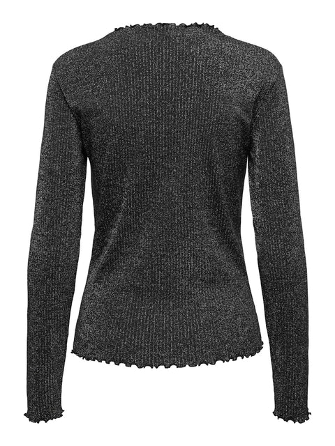 Only NOOS - 15331094 ONLEMMA LIFE LS GLITT - Black/Black glit / top
