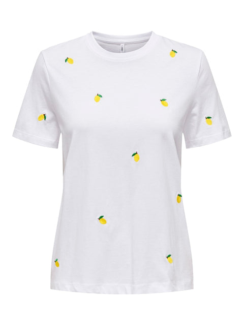 Only NOOS - 15288473 ONLKETTY LIFE S/S O-N - Bright White/Lem  / top