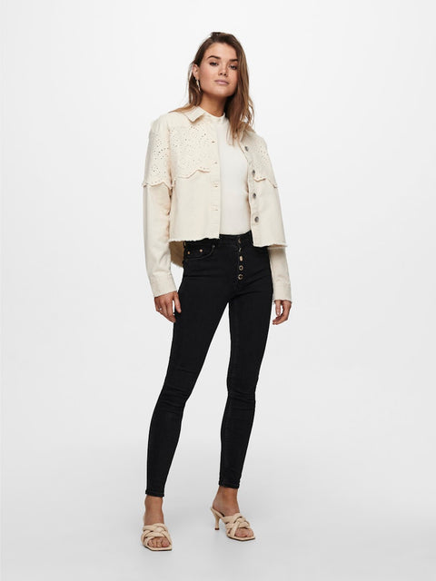 Only NOOS - 15232378 ONLELENA CROCHET JACK - Moonbeam / jacket